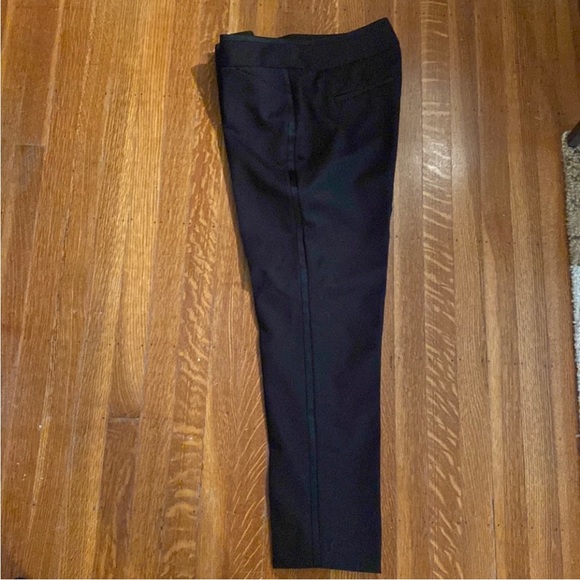 WHBM Slim Ankle Length Black Dress Pants Tuxedo Stripe  8 - Picture 5 of 10